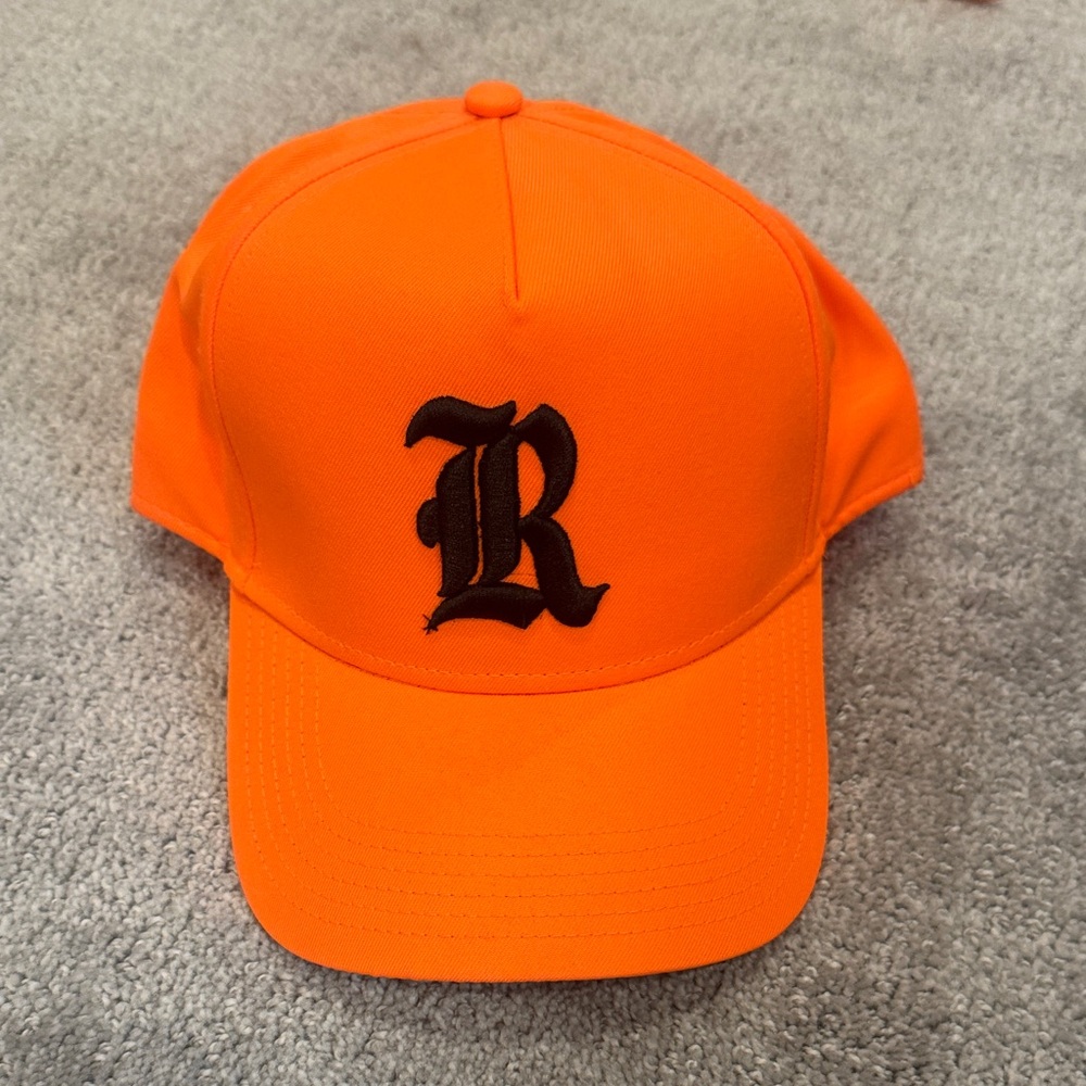 Rare Roses Orange Hat with Black Lettering